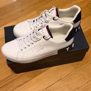 Tommy Hilfiger White and Navy Sneakers